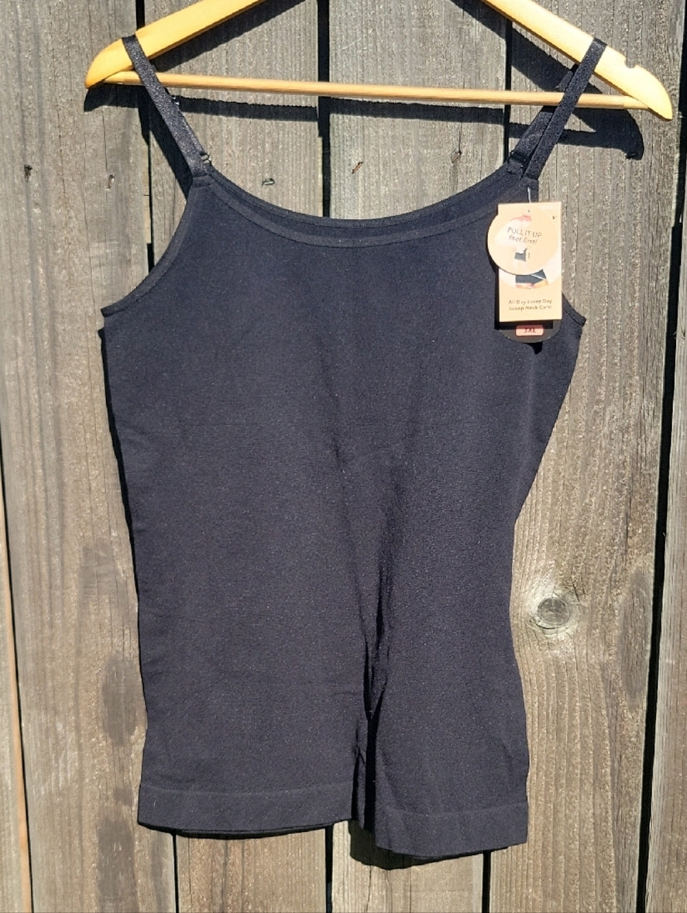 Shapermint Black Shapewear Tank Cami with Adjustable Straps